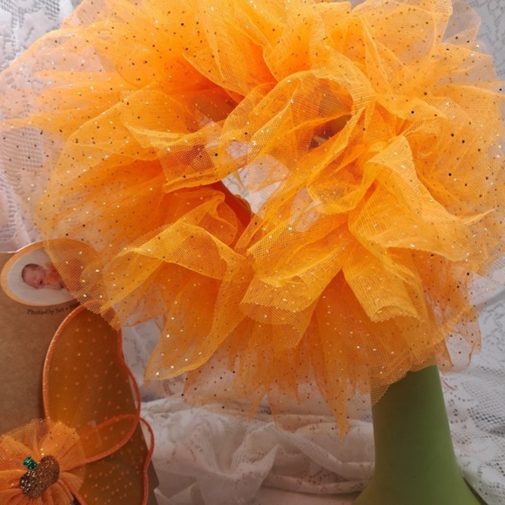 So Dorable Newborn Photo‎ Prop Set 0-12M Orange Pumpkin Tutu Wings Outfit